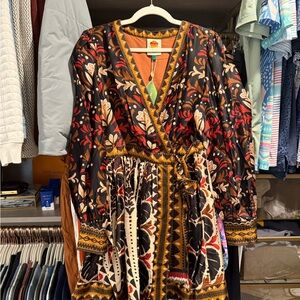 NEW Farm Rio Tapestry Garden V-Neck Belted Mini Dress